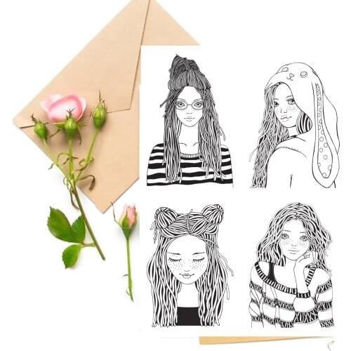 Fashion Girl Transparent Clear Stamps For DIY Scrapbooking/Card Making Stamps Fun Decoration Supplies