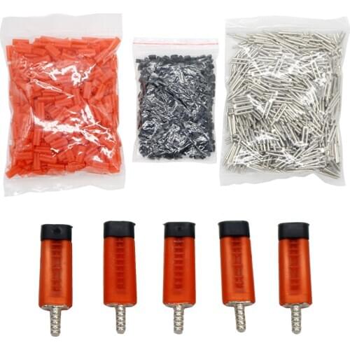 Set of 1000 Dental Lab Twin Pins Red Rubber Sleeves and Caps Double Brass Dowel Pin