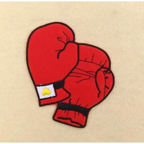Boxing Gloves Patch Iron on Patches for Clothing DIY Apparel Sewing Fabric Clothes Stickers Embroidery Applique T-shirt Decor