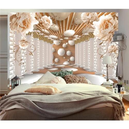 3D Wallpaper Modern Abstract Art Rome Column Flower Photo Wall Murals Living Room Study Backdrop Wall Paper Home Decor 3D Fresco
