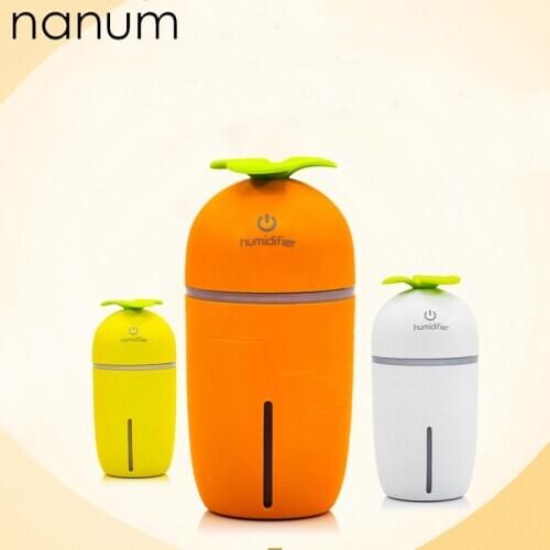 New carrot Humidifier Ultrasonic Mini USB Fogger LED Purifier Aromatherapy Essential Oil Diffuser Car air freshener