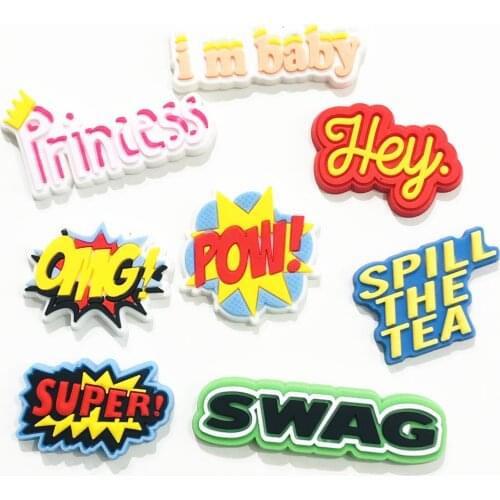 Wholesale 8PCS Mix Princess Swag PVC Craft Flat Back DIY Kids Headwear Wristband Charms Embellishment Scrapbooks Decoration