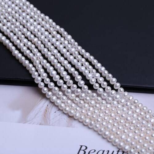 Wholesale HOT 5-6mm Big Size Natural Freshwater Potato Shape Real Loose Pearl Necklace Strand String, 10pcs/lot