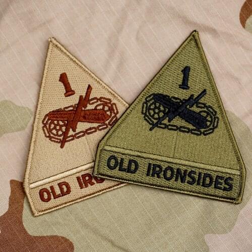 PAIR US Army 1st Armored Division "OLD IRONSIDES" Patch INSIGNIA 2PCS