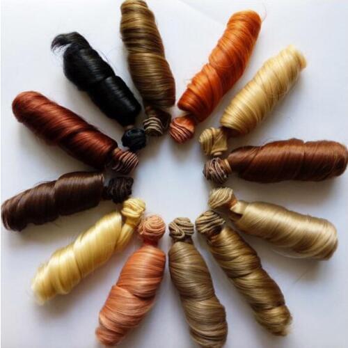 100PCS/LOT Wholesale 57Colors Doll Accessories High-temperature Wire BJD Hair Wig Curly Doll Hair 15CM