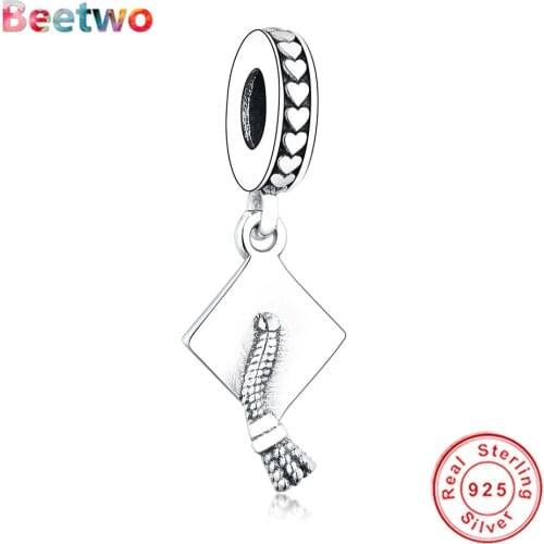 925 Sterling Silver Graduation Dangle Charm Fit Pandora Charms Bracelet Orignal Pendant Beads Women DIY Jewelry Berloque