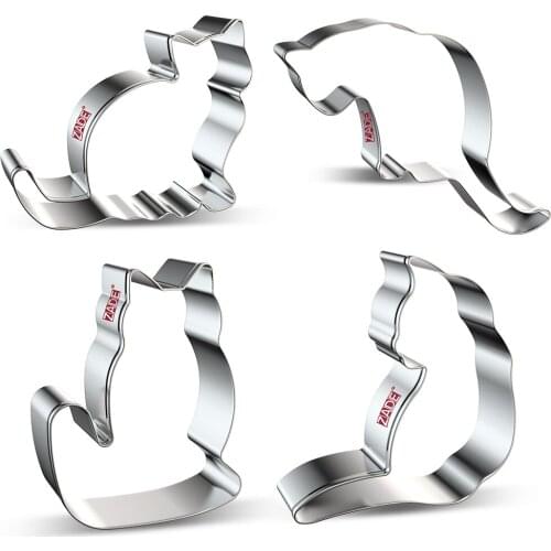 ZADE cat cookie cutter Biscuit and Fondant Cutter - Stainless Steel animal cutter