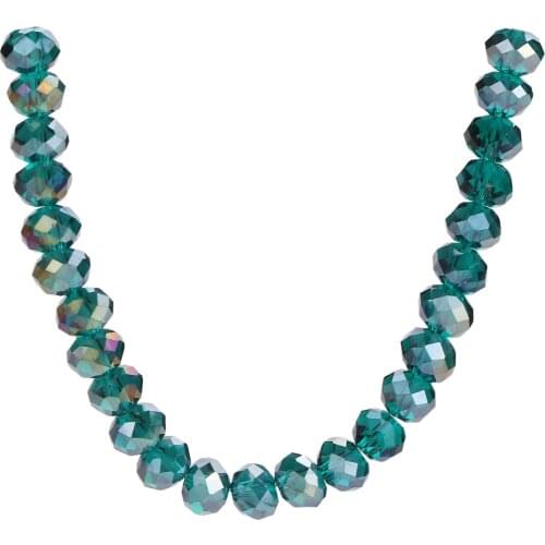 Bulk 3-12mm Craft Making Loose Faceted Rondelle DIY Glass Charms Lots Wholesale Beads Peacock Green AB Crystal Spacer Bracelet