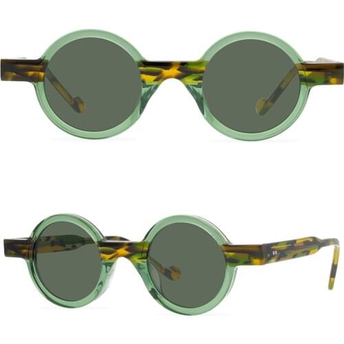 Personalized middle-aged style sunglasses, plate frame, round frame, fashionable nylon lens, suitable for men and women