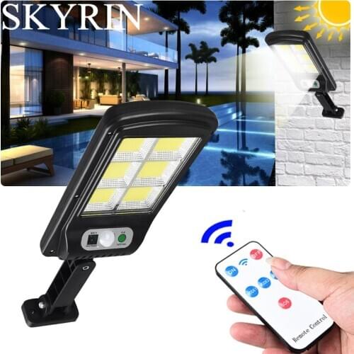 SKYRIN 120 128 COB Solar Light PIR Motion Sensor Garden Wall Outdoor Solar Street Lamp Waterproof Lamp Smart Remote Control Lamp