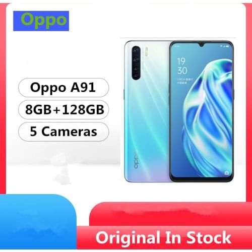 DHL Fast Delivery Oppo A91 Cell Phone Helio P70 Android 9.0 6.4" AMOLED 8GB RAM 128GB ROM 48.0MP 5 Cameras Screen Fingerprint
