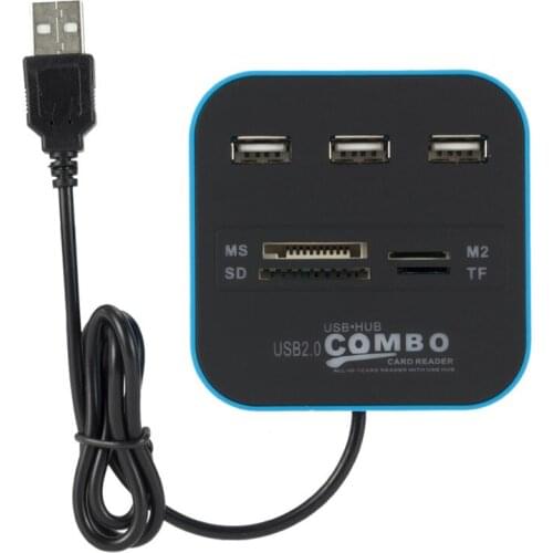 USB Hub 2.0 3 Ports TF Micro SD Card Reader Slot USB Combo Multi All In One USB Splitter Cables For Laptop Macbook