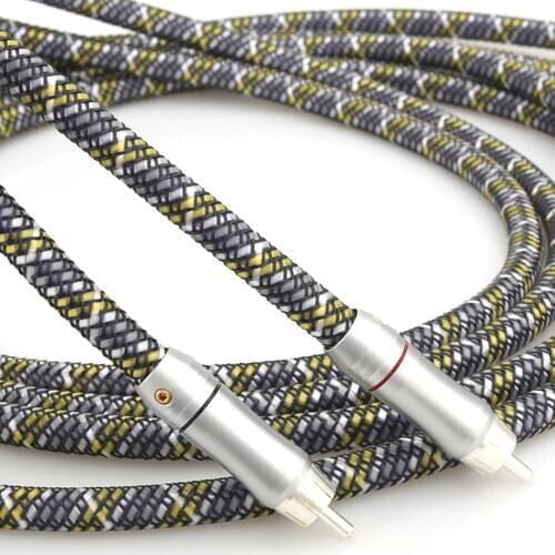 High Quality A52 HI-End 99.9999% OFC Koper RCA NAAR RCA Audio Kabel Home Theater DVD 2RCA HIFI Kabel CD Versterker