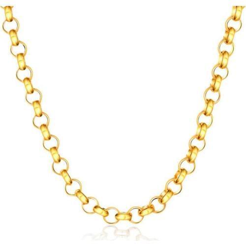 WQQCR Wholesale Gold Pearl Necklace 6mm Europe and America Circle Item Decoration Gold Circle Necklace 50MM
