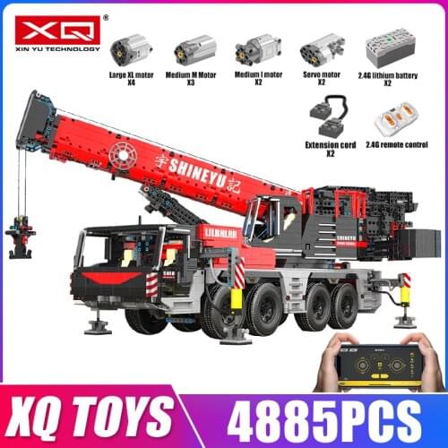 XQ 22003 High-Tech Toys The MOC APP RC Motorized Mobile Crane Model Building Blocks Assembly Bricks Kids Christmas Gifts