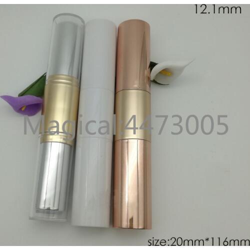 10/20/50pcs/lot 12.1 Empty Rose Gold Double Head Lipstick Tube DIY Lip Rough Cosmetic Lip Balm Container Chapstick Pipe Shell