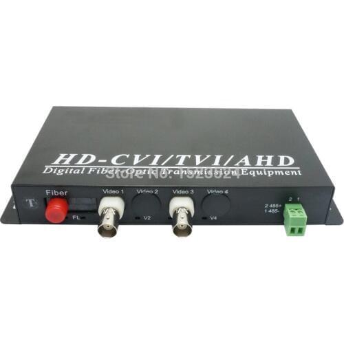 1080P HD AHD CVI TVI Fiber optical video converter, 2 Channel Video Optical Conveter with reverse RS485 Data Single Mode 20KM