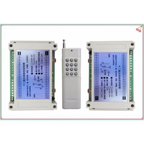 12V 10A relay 12Ch wireless Programable RF Remote Control Transmitter +2pcs Receivers Switch Relay Receiver Module/Smart home