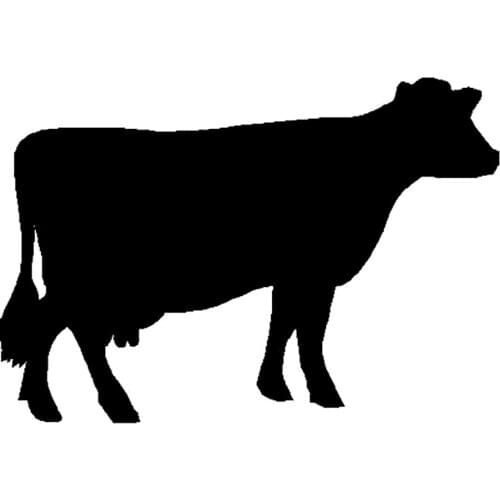 16.8cm*11.7cm Fun Cow Cattle Silhouette Vinyl Car-styling Car Stickers Decals Black/Silver S6-3431