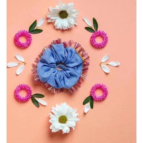 2021invisibobble spring release scrunchie with slim spiral hair ring ponytail hairrope hairbun headwear hair accessories bule