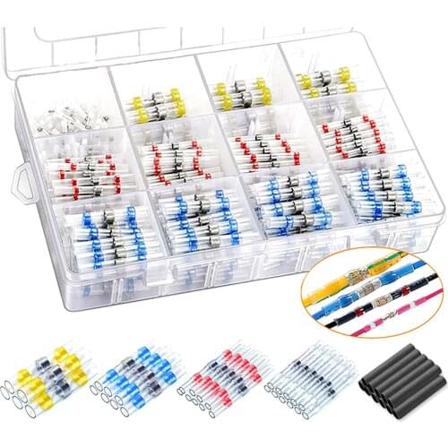 300PCS Terminals Solder Seal Wire Connectors Solder Connector Shrink Marine Kit Automotive Insulated Shrink Welding Butt tool