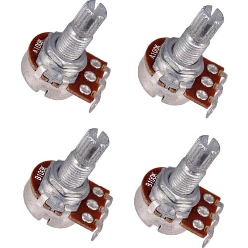 4 Pieces 18mm Long Split Shaft Volume Tone Control Potentiometers for Electric Guitar Bass Parts