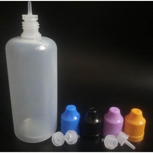 50pcs 100ml PE Plastic Dropper Bottles With Childproof Cap and long Dropper tip Eliquid Bottles For Eliquid juice