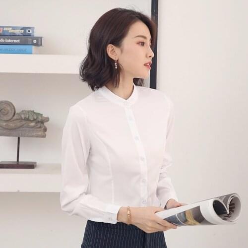 Blouse Women White Shirt Womens Long-Sleeved St Collar Shirt Top Blusas Mujer De Moda