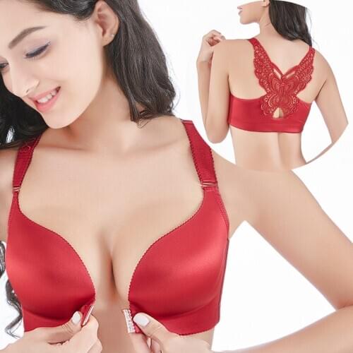 Front Closure Women Sexy Bra Seamless Push Up Brassiere Wire Free Plus Size Underwear