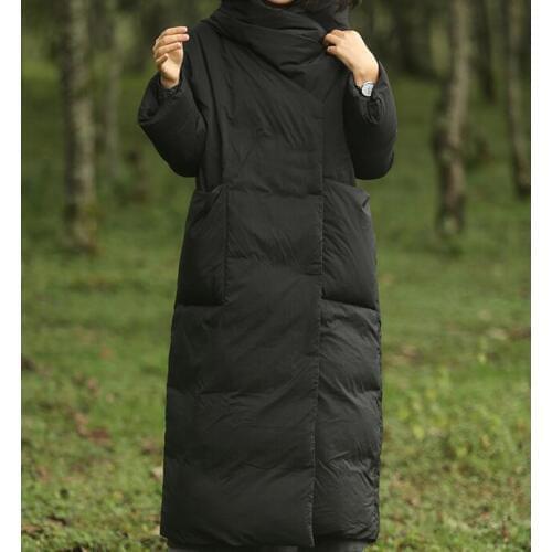 Black Warm Women Winter Coat Down jacket Winter Coat Thick Down Coat Plus Size With Long Simple Style