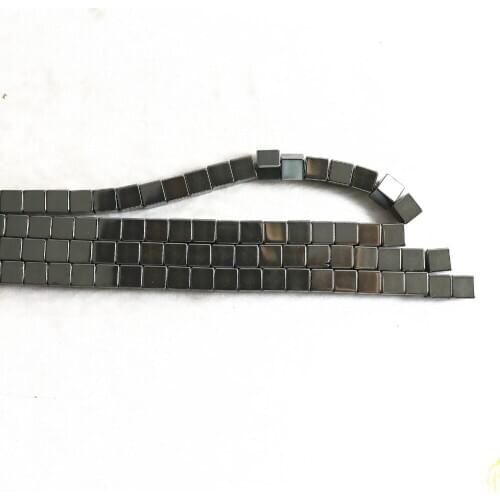 Black Hematite Stone Fashion 4mm 6mm 8mm 10mm Cube Square Beads Diy Jewelry Loose Beads 15 Inches B229