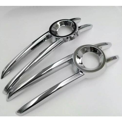 For Audi Q3 2013 2014 2015 Car Front Fog Light Lamp Frame ABS Chrome Decoration Cover Trim Exterior Accessories