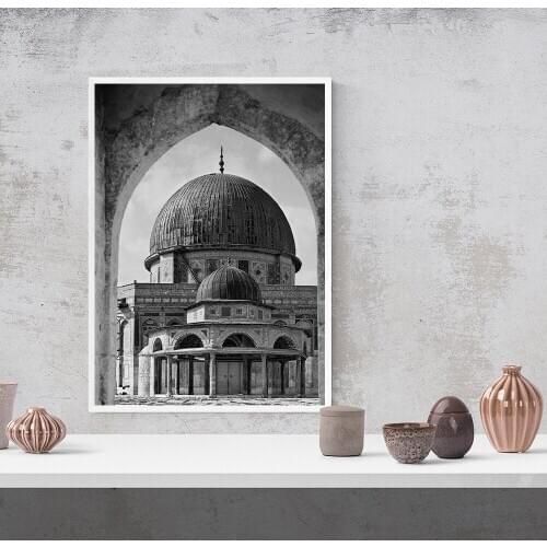 Home Decoration Prints Painting HD Pictures Wall Art HD Modular Canvas Dome of the Rock Poster Bedside Background No Framework