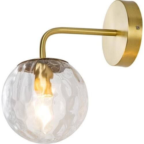 European style 12w LED Bulb Golden Wall Lights With Milky/Clear Special Glass Round Ball Bedside Wall Lights In Bedroom WF1021