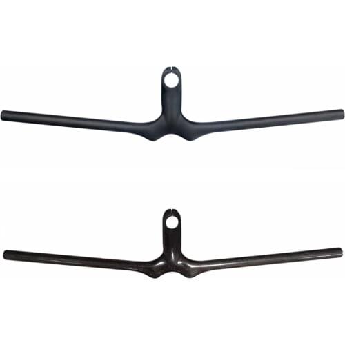 Matte / Glossy Full 3K Carbon Fibre Mountain Bike Integrated Handlebar With Stem Bicycle MTB Flat Handlebar