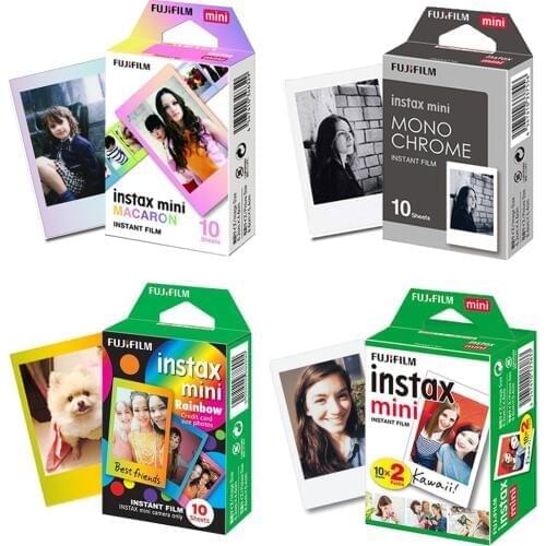 Fujifilm Instax Mini Film Mini 9 Photo Paper 10/20/30 Sheets White Monochrome Rainbow Macaron For Instant Mini 7s 8 70 90 Camera