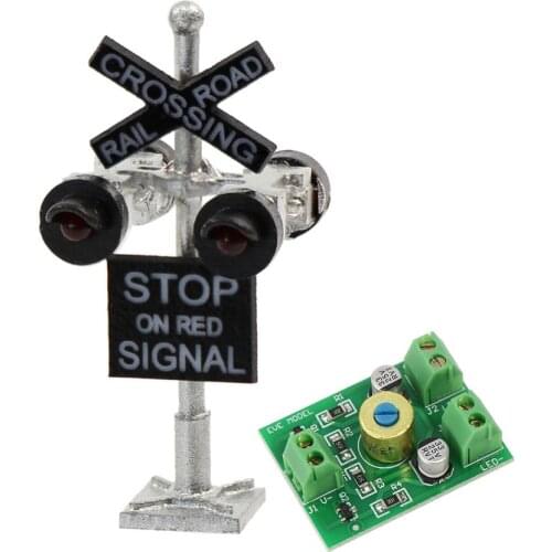 JTD1506RP N Scale 1:160 Model Railroad Crossing Signals 4 heads LED made with Circuit board flasher 1 lot or 6 lots
