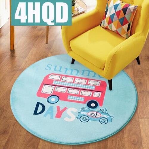 Round Cartoon Carpet Children Bedroom Full Floor Living Room Coffee Table Bedside Computer Chair Cushion Carpet
