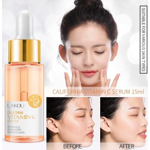 LAIKOU Vitamin C Face Serum Hyaluronic Acid Moisturizing Acne Removal Essence Whitening Anti aging wrinkle Face Care Brightening
