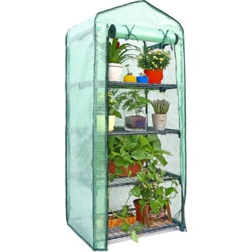 Mini Greenhouse Cover Outdoor Garden PVC Plant Growbag Cover Warm Waterproof Flower Growhouse Household Shed (without Iron Stand