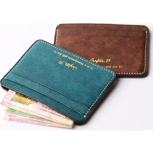 Handmade Mini Purse Women Mens Short Cowhide Wallet Card Holder Purses Small Change Genuine Leather Wallets