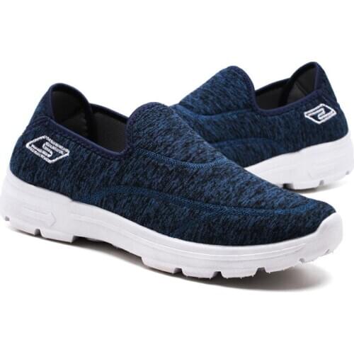 2019 Slip-on Non-lace Shoe Men Soft Bottom Breathable Hiking Sports Shoes Non-slip Comfortable Mens Shoes Black Blue Shoes