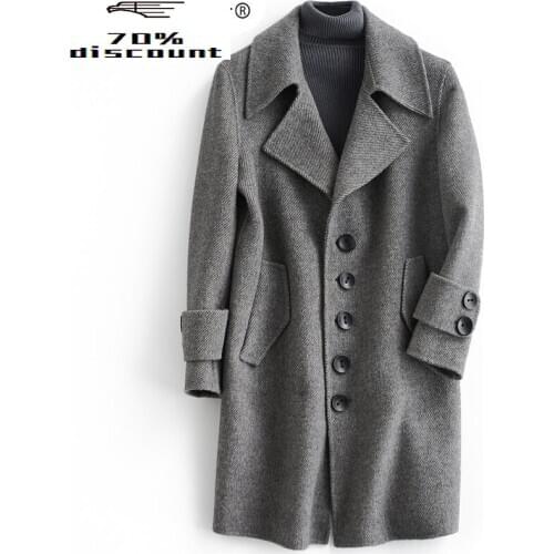 200%Wool Coat Autumn Winter Jacket Handmade Double-sided Woolen Coats Mens Fashion Outwear Abrigo Hombre XCH29002 Y2349