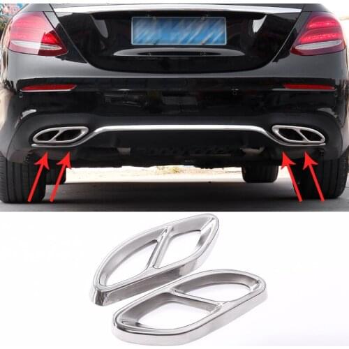 2x Sticker For mercedes Exhaust Pipe Exterior Trim covers for Mercedes Benz w204 w213 w210 A B C E Class GLC GLE GLS Car sticker