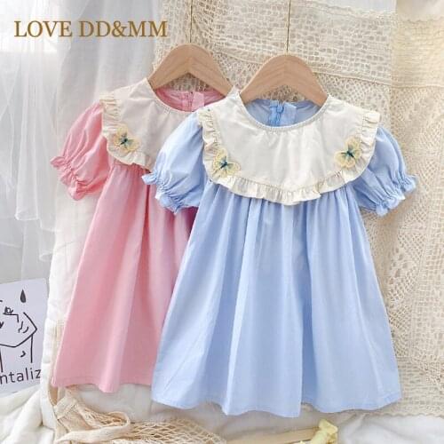 LOVE DD&MM Girls Princess Dresses 2021 Summer New Childrens Clothing Cute Butterfly Embroidery Comfortable Dress