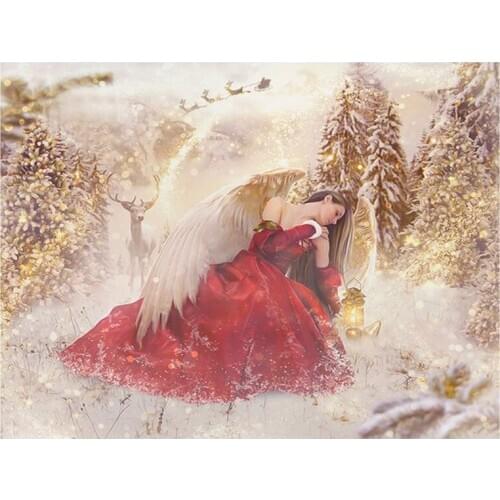 Full square round display 5D Diy Diamond painting Christmas angel fantasy art diamond embroidery mosaic Cross Stitch KitZP-2169