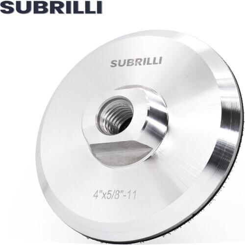 SUBRILLI 4 Inch Aluminum Backer Pad 100mm Diameter M14 5/8-11 Thread Backing Plate Holder For Polishing Pad Angle Grinder