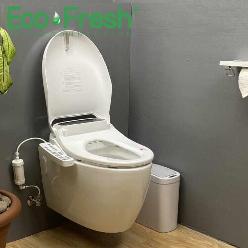Ecofresh WC toilet Smart toilet seat Elongate Electric Bidet cover heat led light wash dry massage man woman child oldman