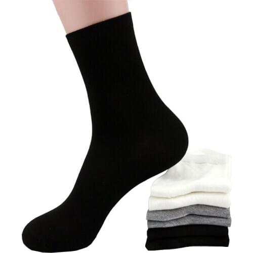 Classic black white gray solid 3 colors socks mens Bamboo Fiber Breathable mens socks casual socks for men Free shipping