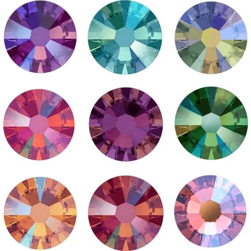 YANRUO 2058 Non Hotfix Glitter AB Nail Art Decorations flatback Rhinestones Stickers Crystal Glass Stones For Wedding Dress